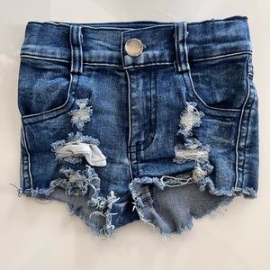 Toddler denim distressed shorts